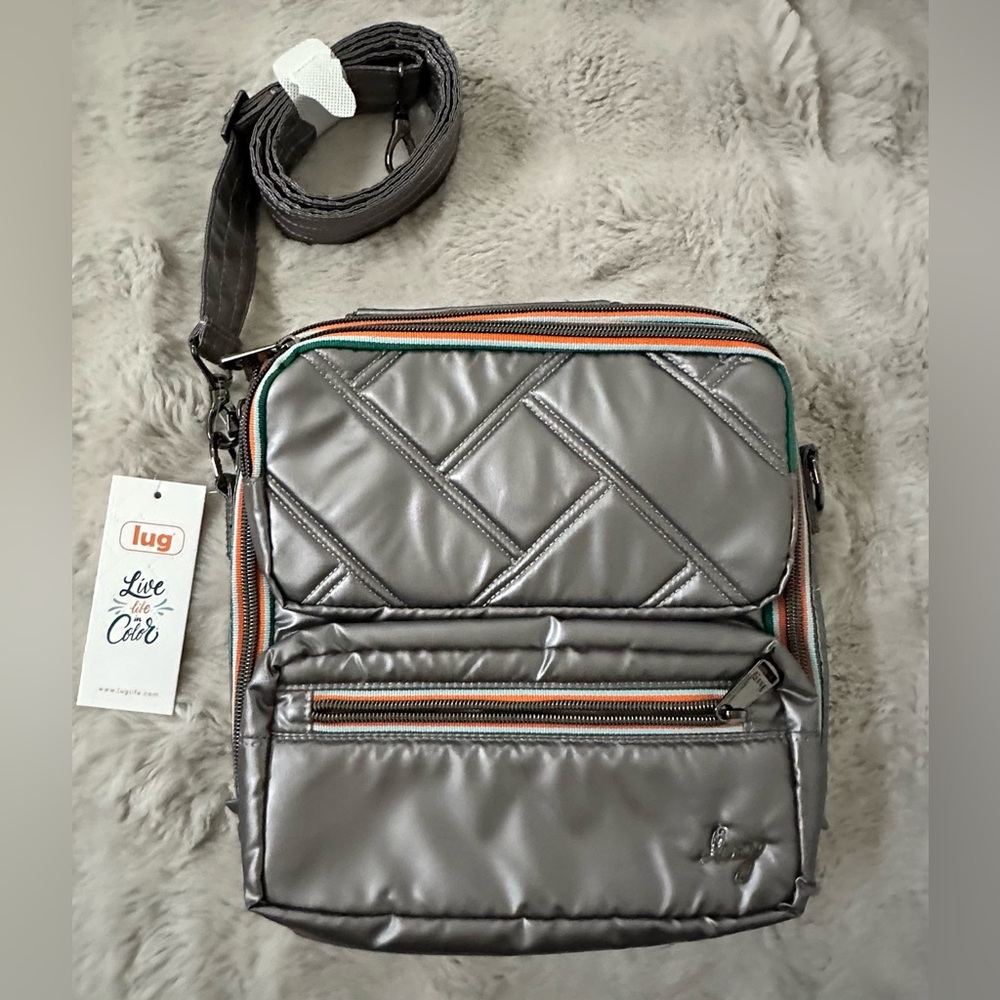 NWT Lug Wrangler medium cargo crossbody purse bag metallic pearl